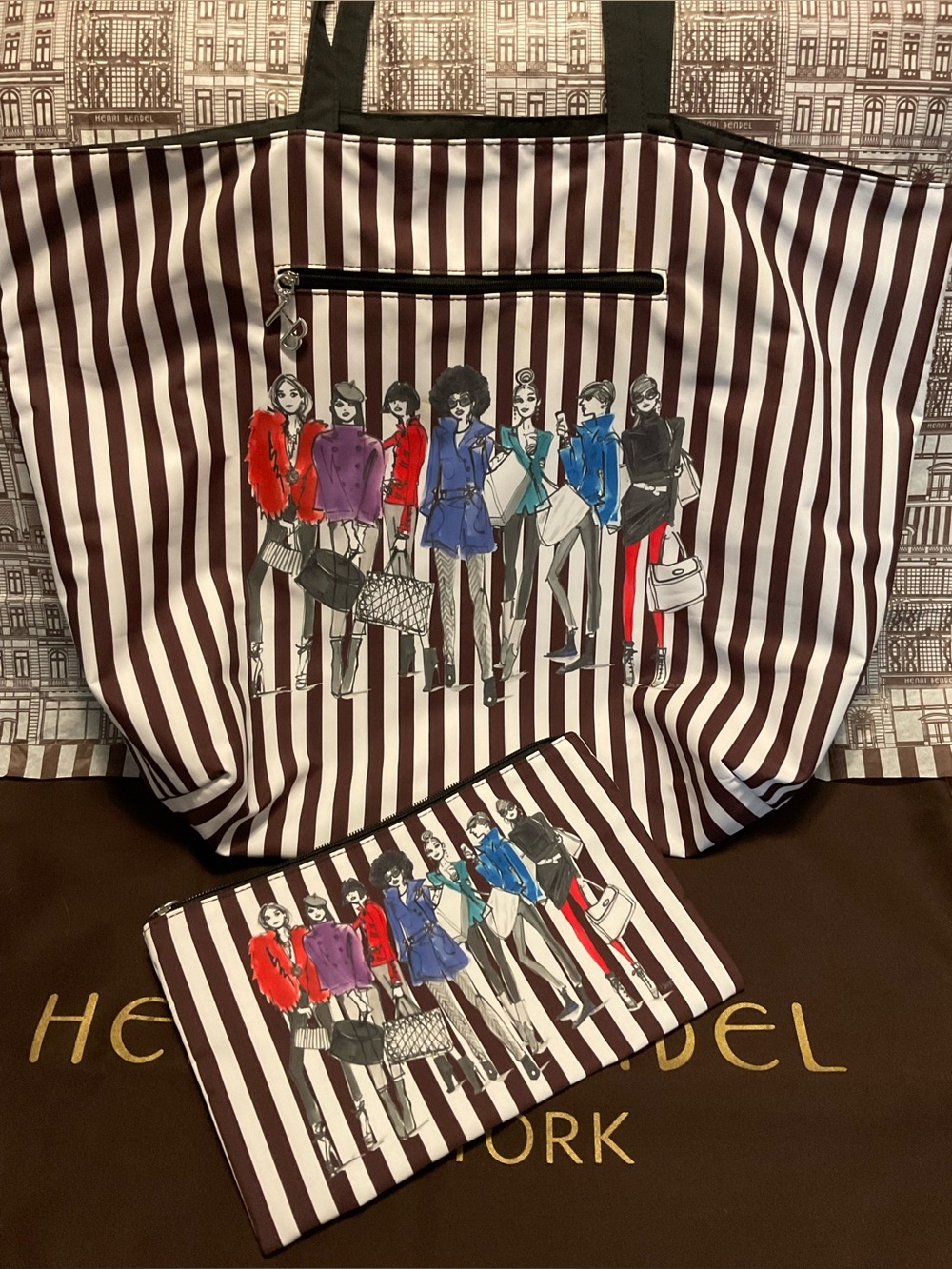 Henri Bendel Shopping Girls Packable Shopper Tote with Pouch